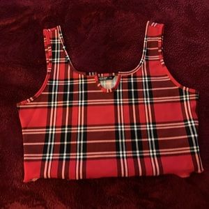 SHEIN Plaid Crop Top